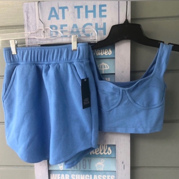 Wild Fable Blue two piece matching outfit. fleece mini skirt & tank set  XXS ⚡️ - Picture 15 of 16